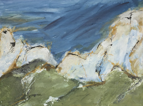 Eisberge.* Mischtechnik auf Leinwand - 2018 - 30 x 40 cm.