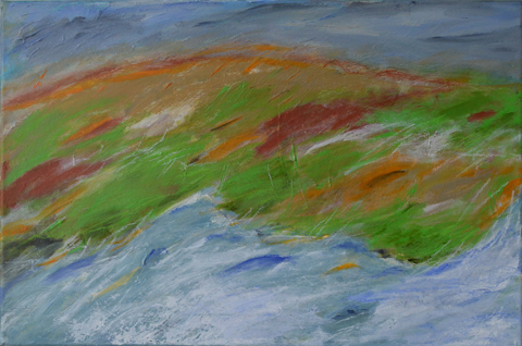 Norge. Mischtechnik auf Leinwand - 2018 - 40 x 50 cm.